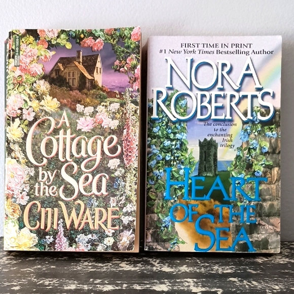 Two Books Cottage by the Sea by Ciji Ware, Heart of the Sea by Nora Roberts - Picture 1 of 12